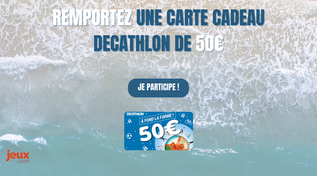 Gagnez une carte cadeau Decathlon de 50€ ! 